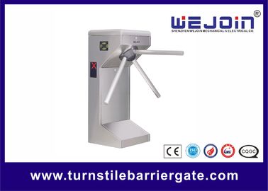 کنترل دسترسی عابر پیاده اتوماتیک دور کمر 304 فولاد ضد زنگ سه پایه دروازه ورودی با کارت RFID / اثر انگشت خواندن