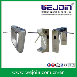 کنترل دسترسی عابر پیاده اتوماتیک دور کمر 304 فولاد ضد زنگ سه پایه دروازه ورودی با کارت RFID / اثر انگشت خواندن